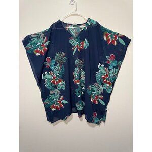 Lotus One Size fits Most, Swim Suit Cover Up, Blue Floral